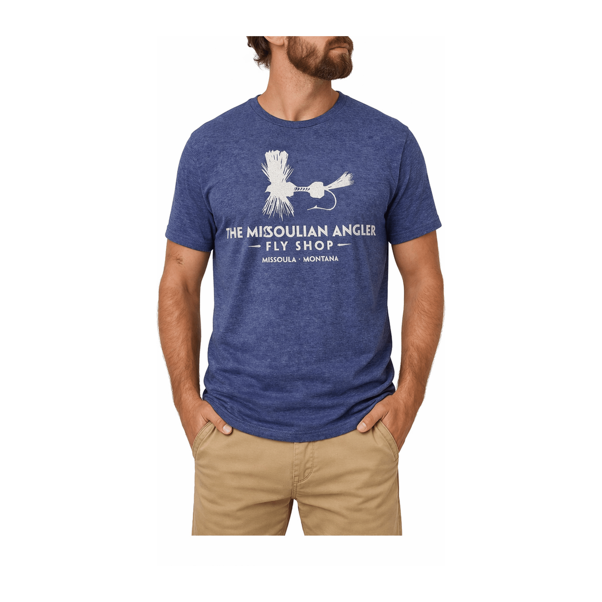 Missoulian Angler Logo Blue T-Shirt