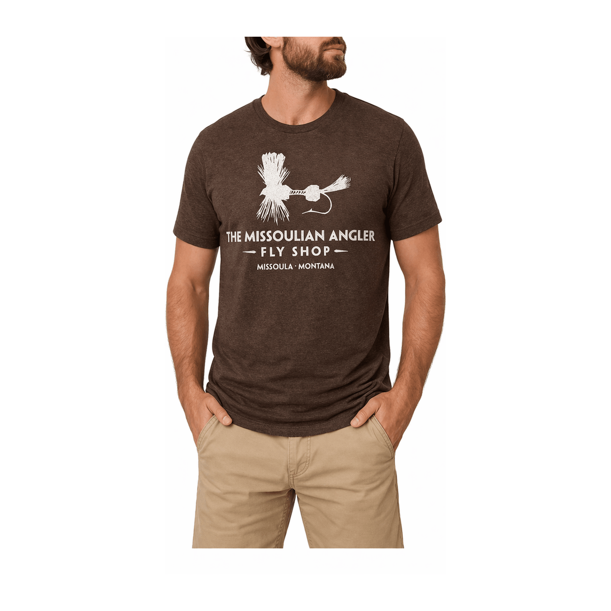 Missoulian Angler Logo Brown Fly Fishing T-Shirt