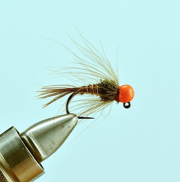 8 Pack of Orange Hothead Pheasant Tail Fishing Fly for Trout and Grayling 10/12 